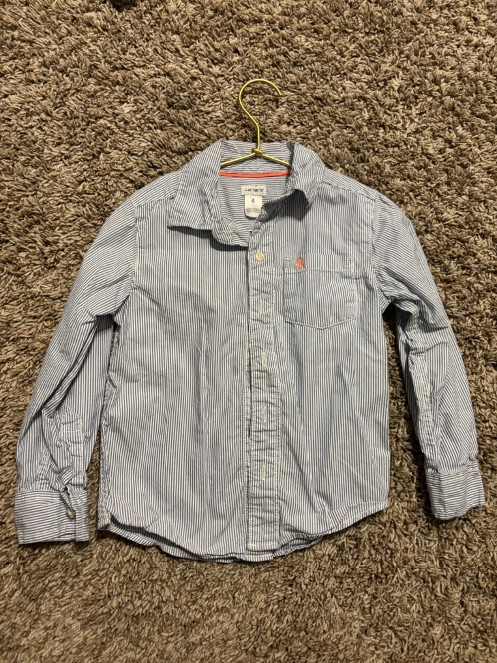Carter's Blue & White Pinstripe Dress Shirt